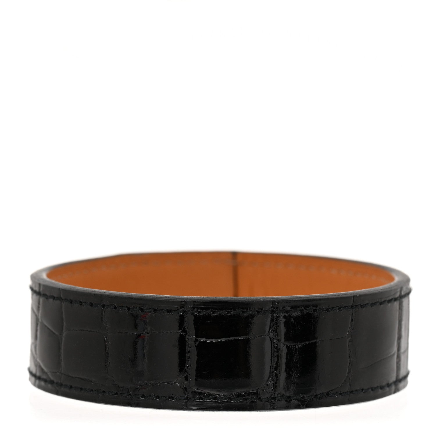 Hermes Matte Alligator Narrow Jack Bracelet M Black 1 of 6