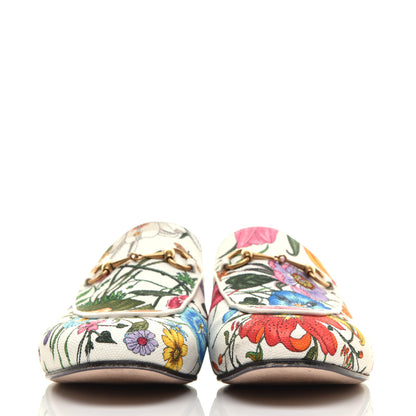 Gucci Canvas Flora Womens Princetown Slippers 40.5 White Multicolor 2 of 8
