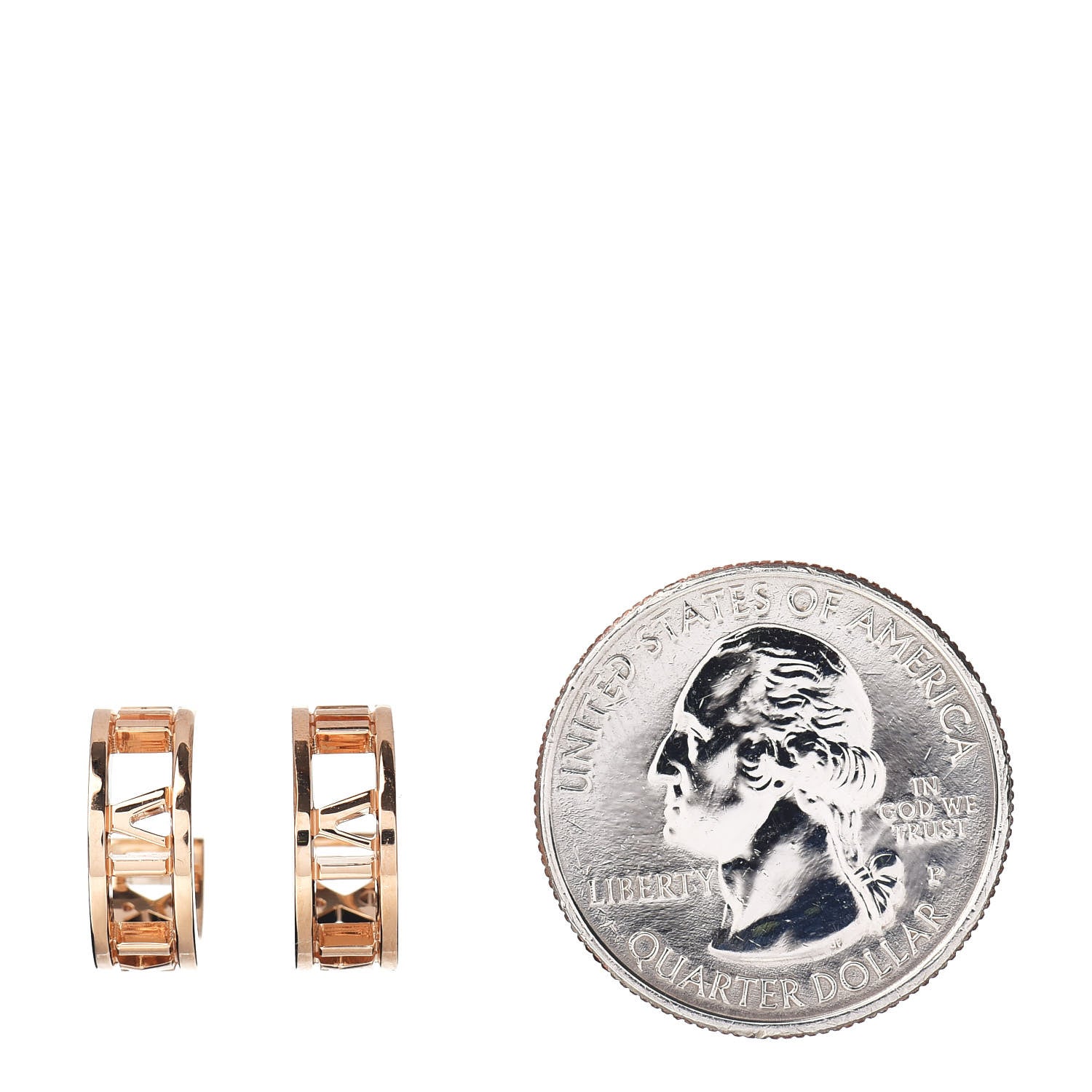 Tiffany 18K Rose Gold Mini Atlas Hoop Earrings 2 of 4