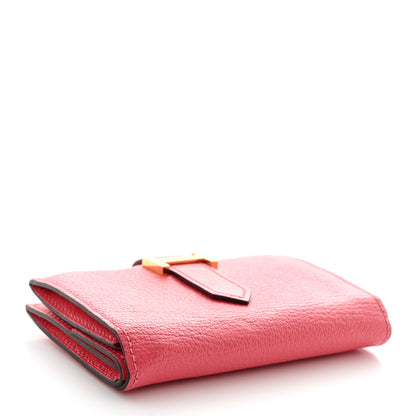 Hermes Chevre Mysore Mini Bearn Wallet Rose Lipstick 4 of 12