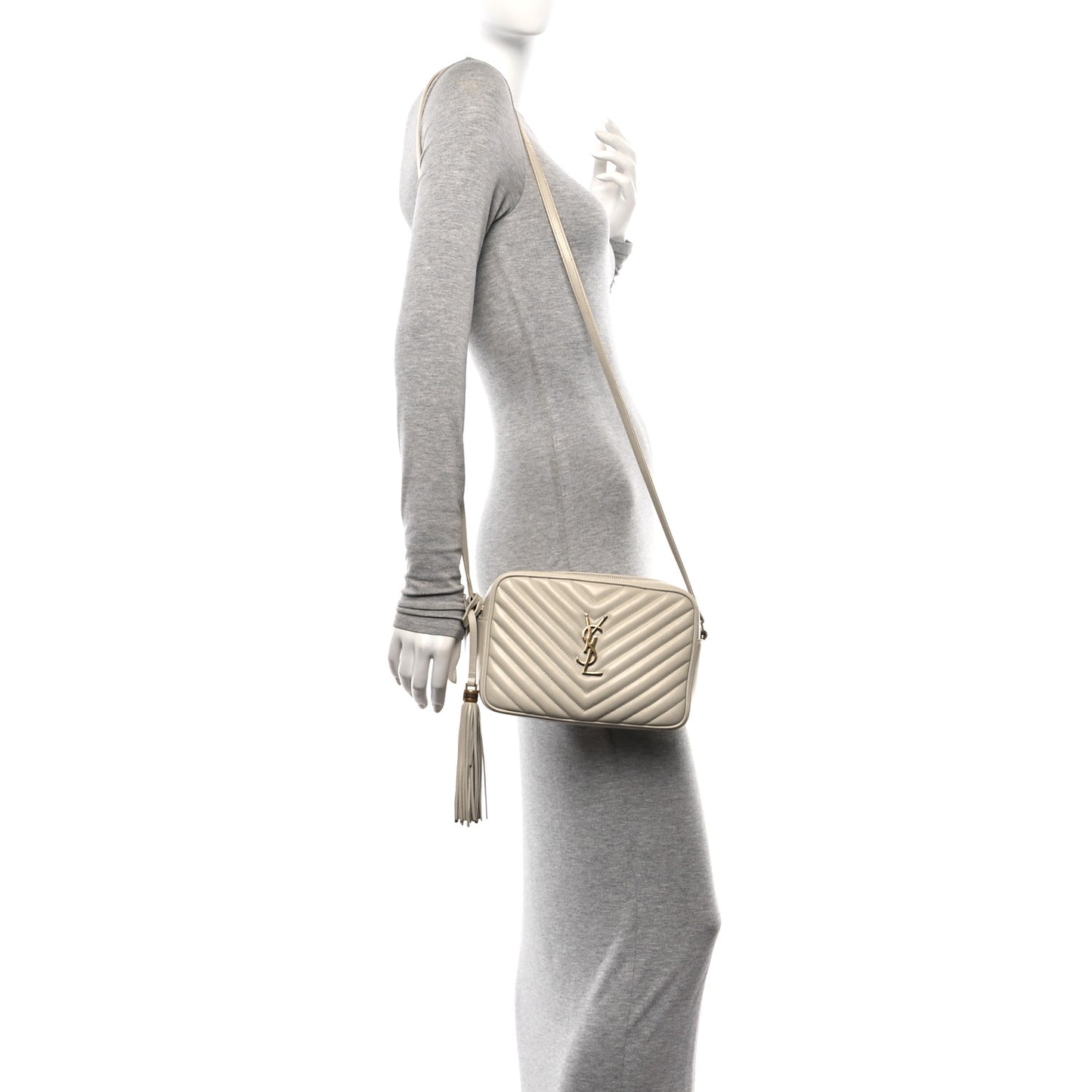 Calfskin Matelasse Monogram Lou Camera Bag Crema Soft
