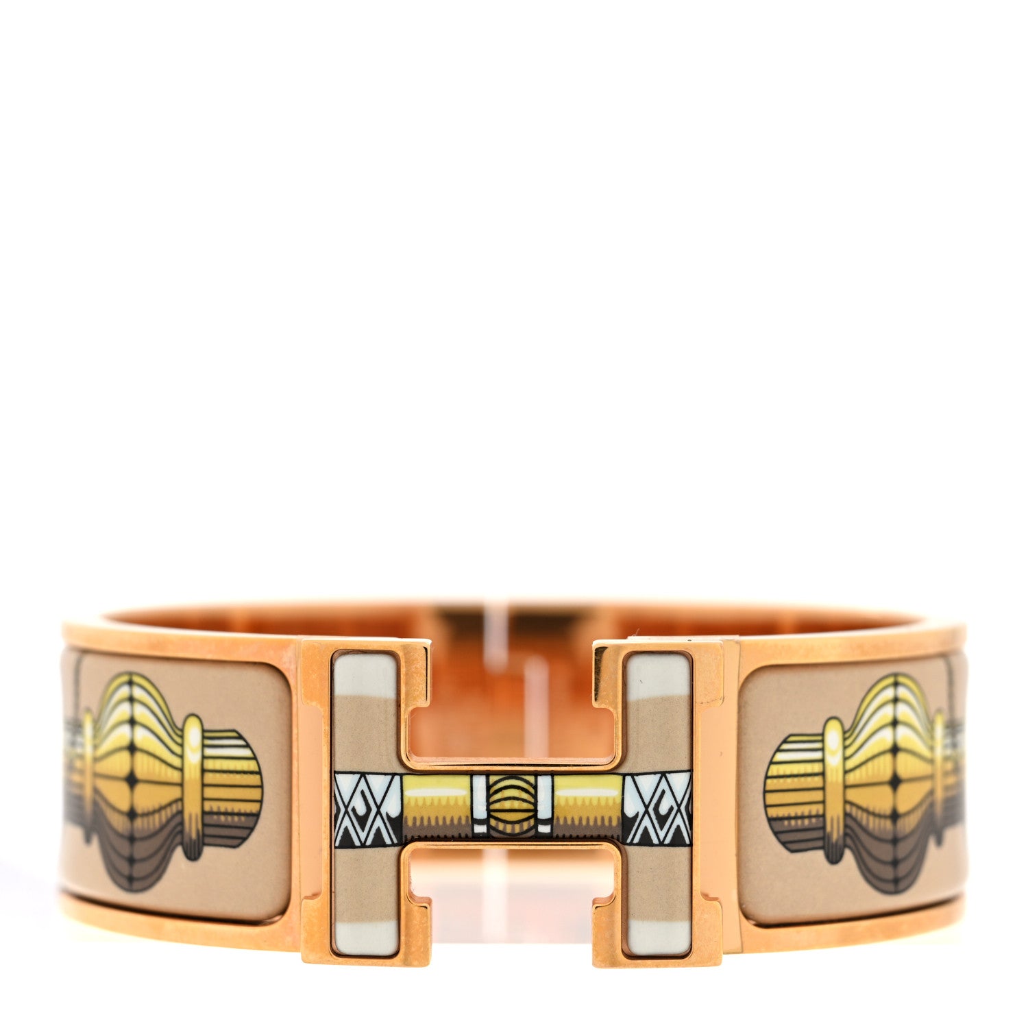 Hermes Enamel Wide Print Cliquetis Clic Clac H Bracelet GM Songe Nuit 1 of 4