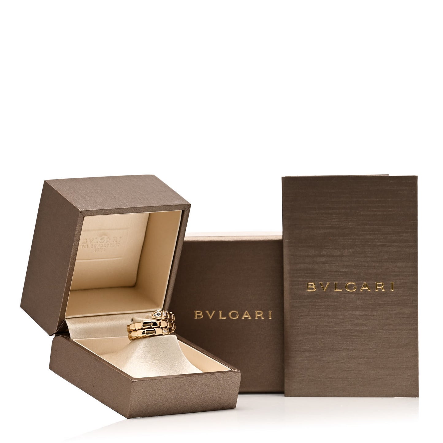 18K Yellow Gold Diamond Serpenti Viper Wrap Ring M