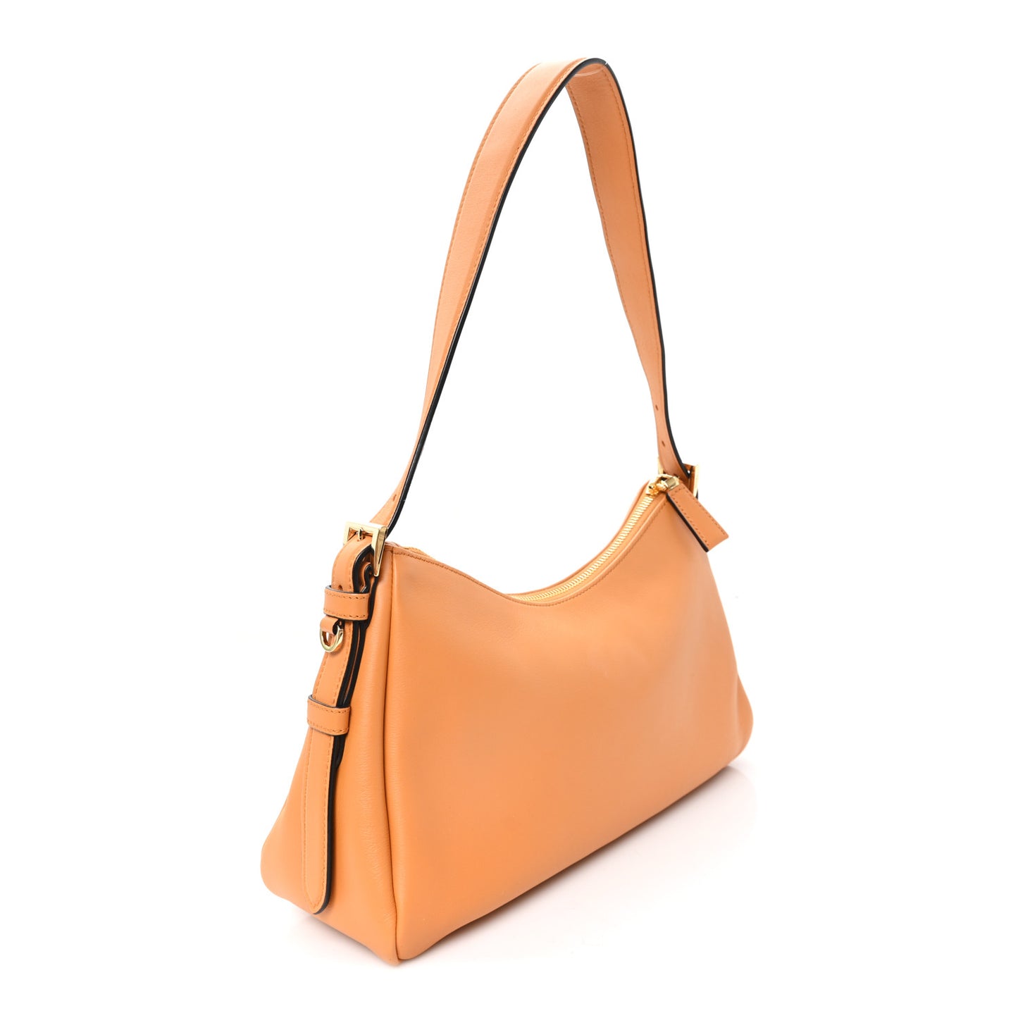 Soft Calfskin Medium Aimee Shoulder Bag Caramel