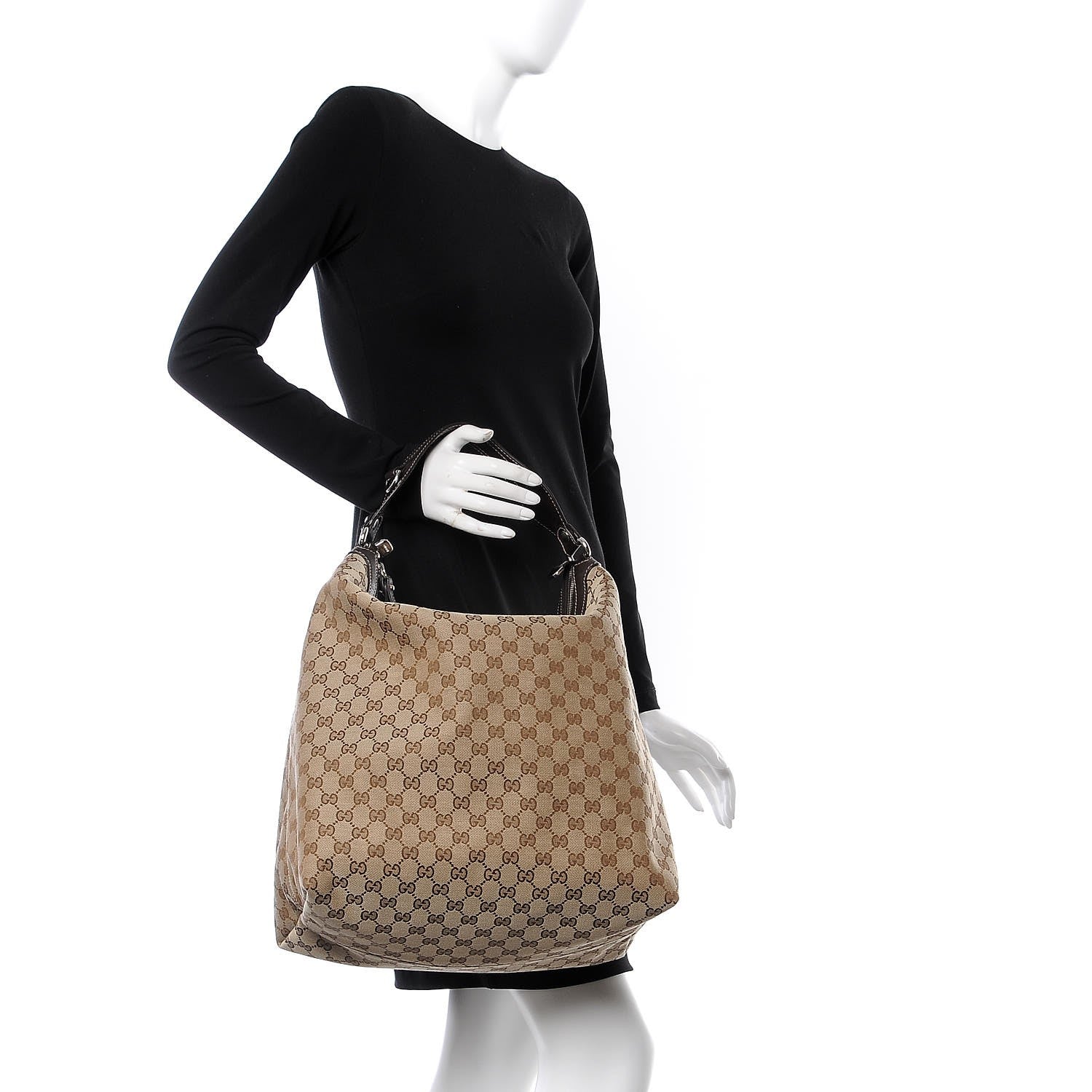 Gucci Monogram Large Icon Bit Hobo Dark Brown 2 of 8