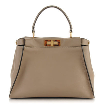 Fendi Vitello Seta Plexiglass Tortoise Medium Peekaboo Iconic Satchel Tortora 3 of 9