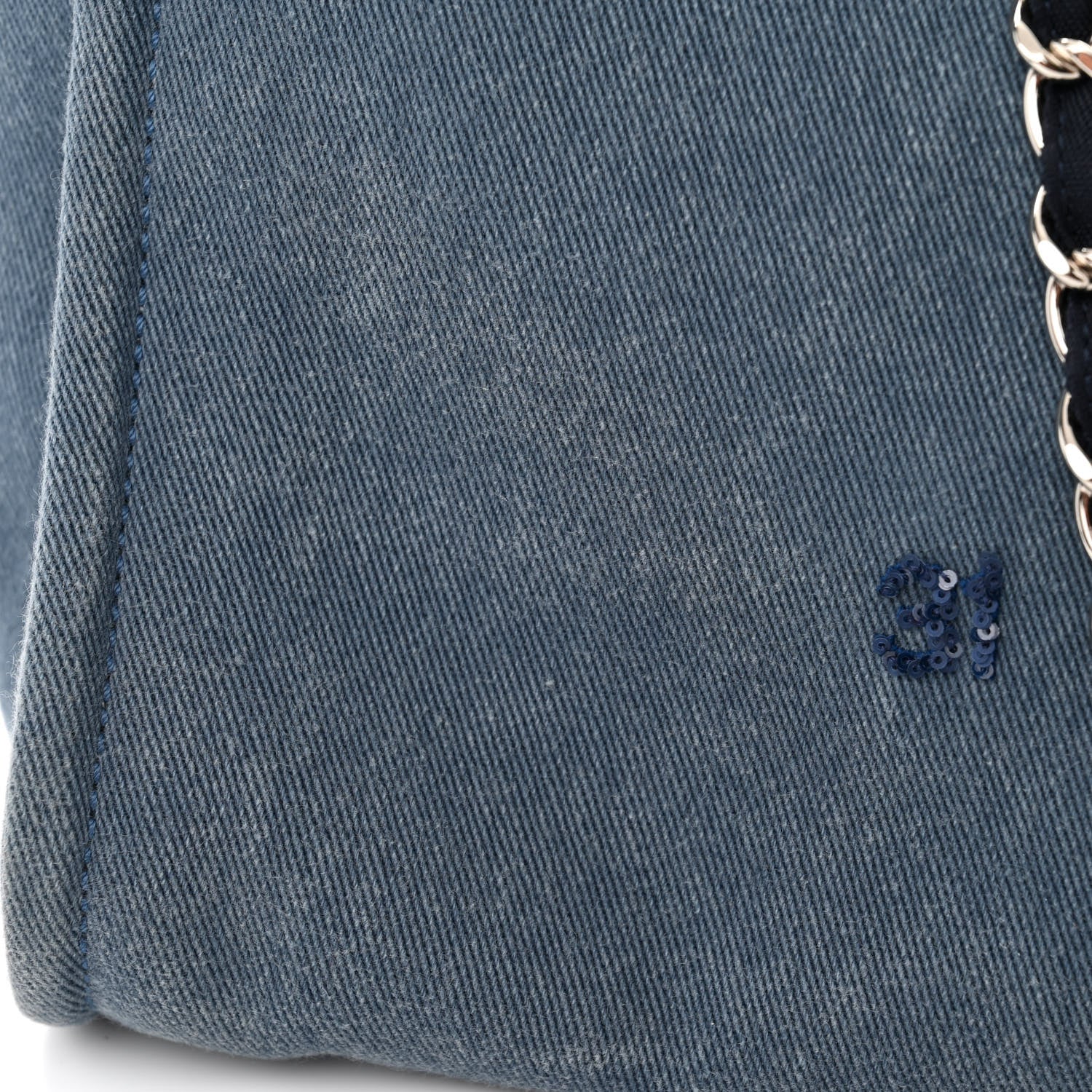 Chanel Canvas Sequin Medium Deauville Tote Navy 11 of 11