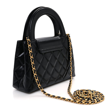 Chanel Shiny Aged Calfskin Quilted Nano Kelly Shopper Black 3 of 10