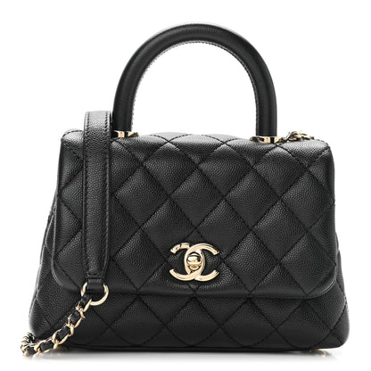Chanel Caviar Quilted Extra Mini Coco Handle Flap Black 1 of 12