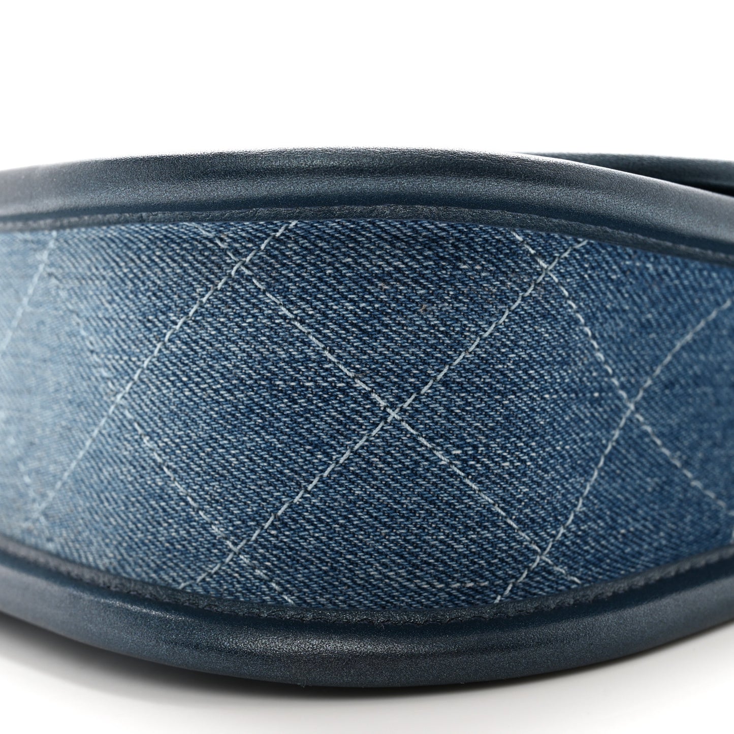 Washed Denim Quilted Small Messenger Flap Blue