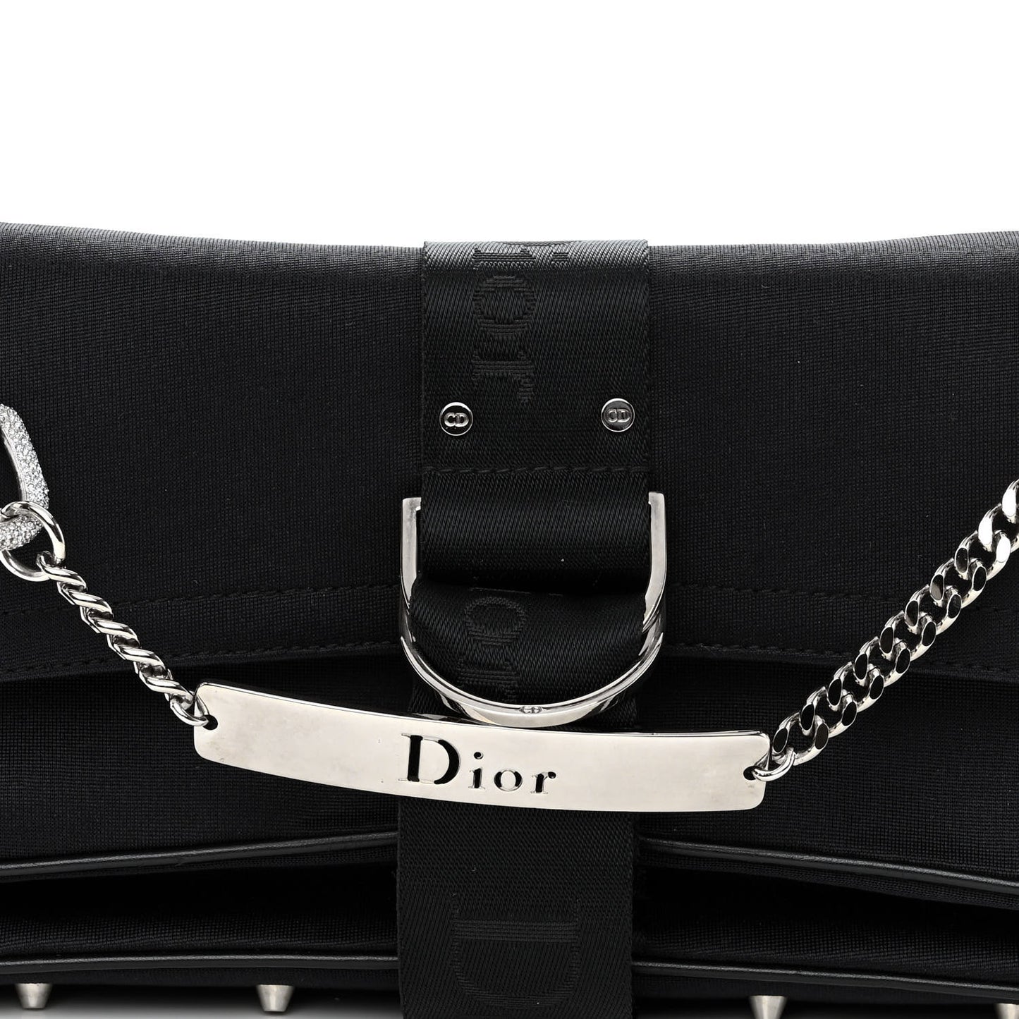 Silk Jersey Crystal Hardcore Clutch Black