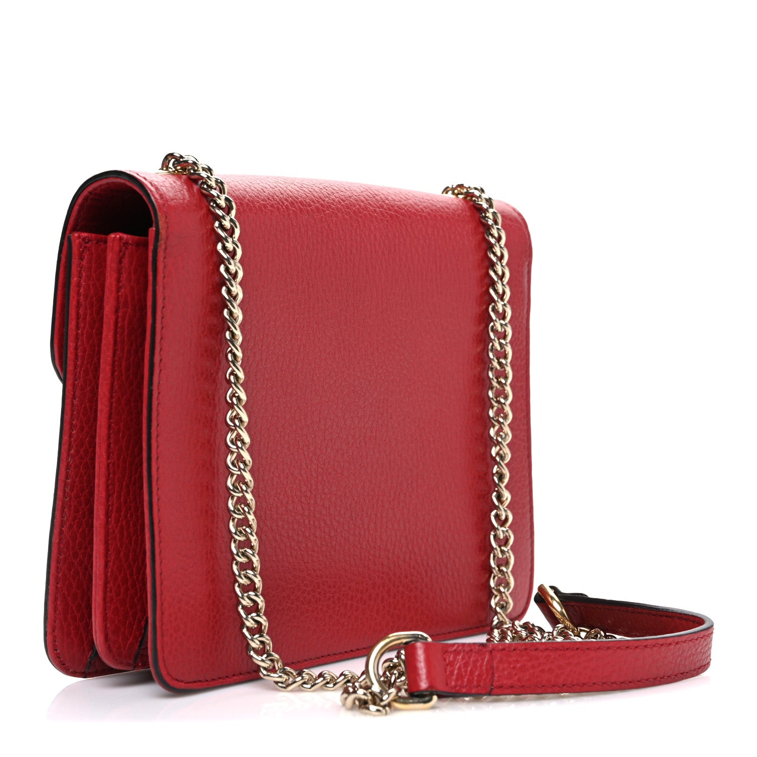GUCCI GGキャンバス ショルダーバッグ レッド 11301 203939 Gucci Dollar Calfskin Small Interlocking G Shoulder Bag Red