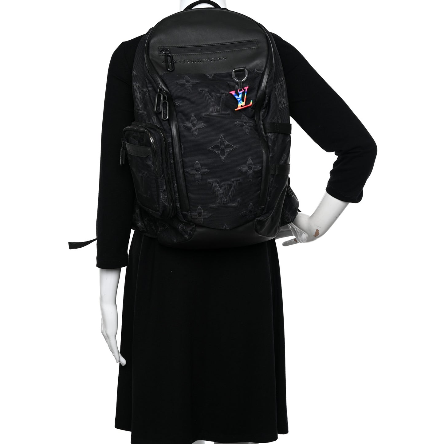 Monogram 3D 2054 Mountain Backpack Grey Black Rainbow