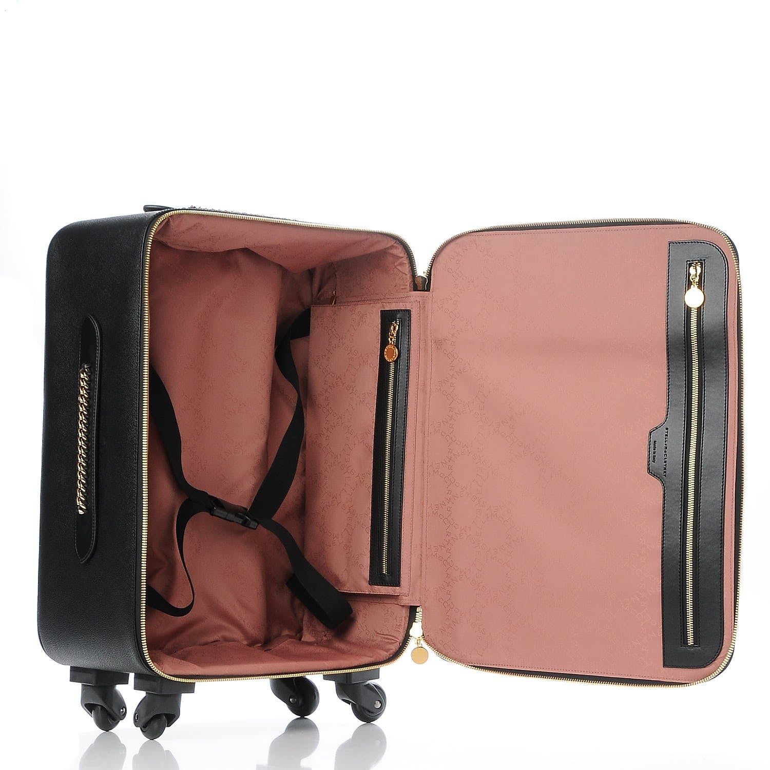 Stella McCartney Grainy Vegetarian Leather 4 Wheel Falabella Travel Suitcase Black 5 of 13