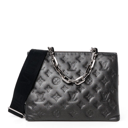 Louis Vuitton Lambskin Embossed Monogram Coussin PM Anthracite 1 of 12