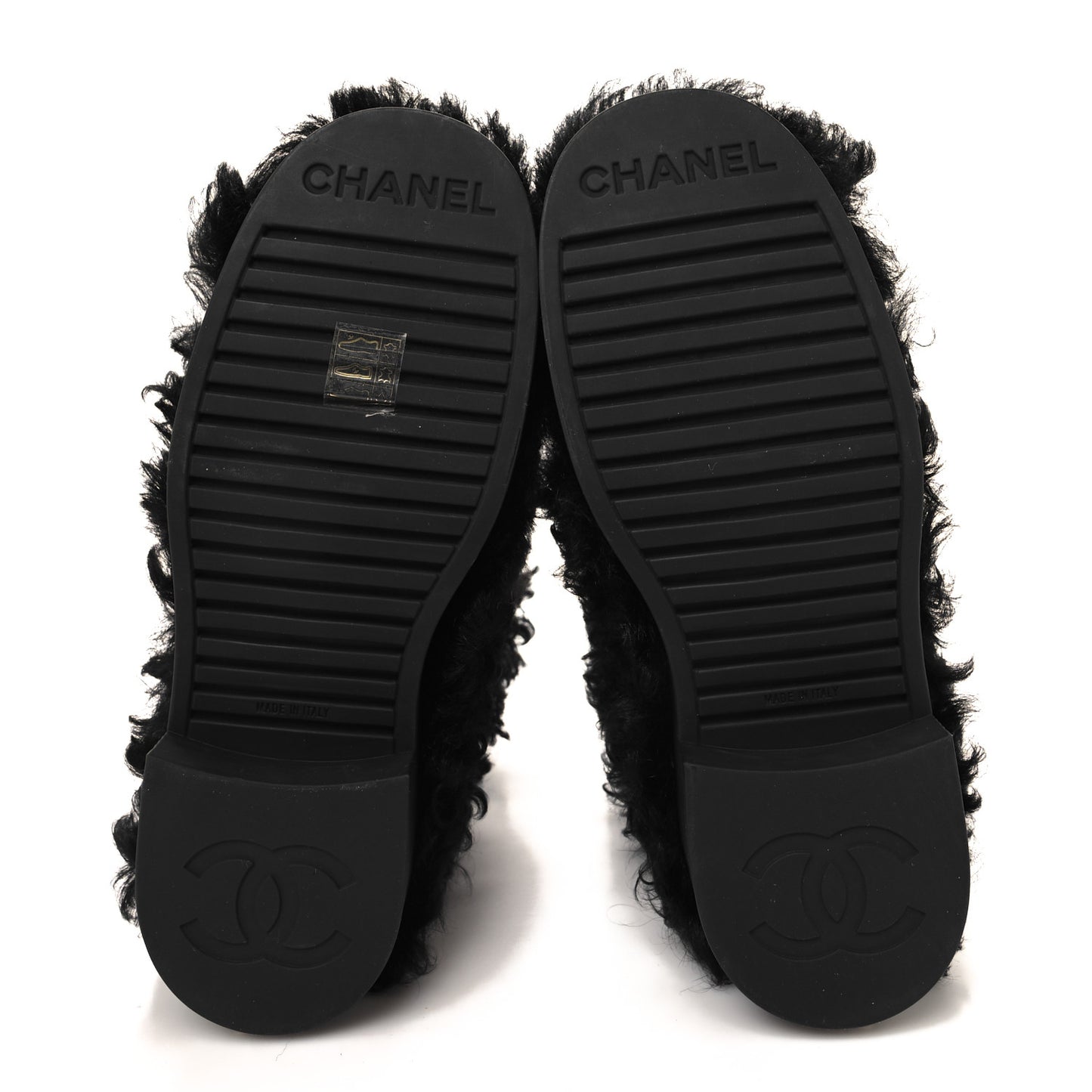 Shearling Sheepskin High Boots 39 Black