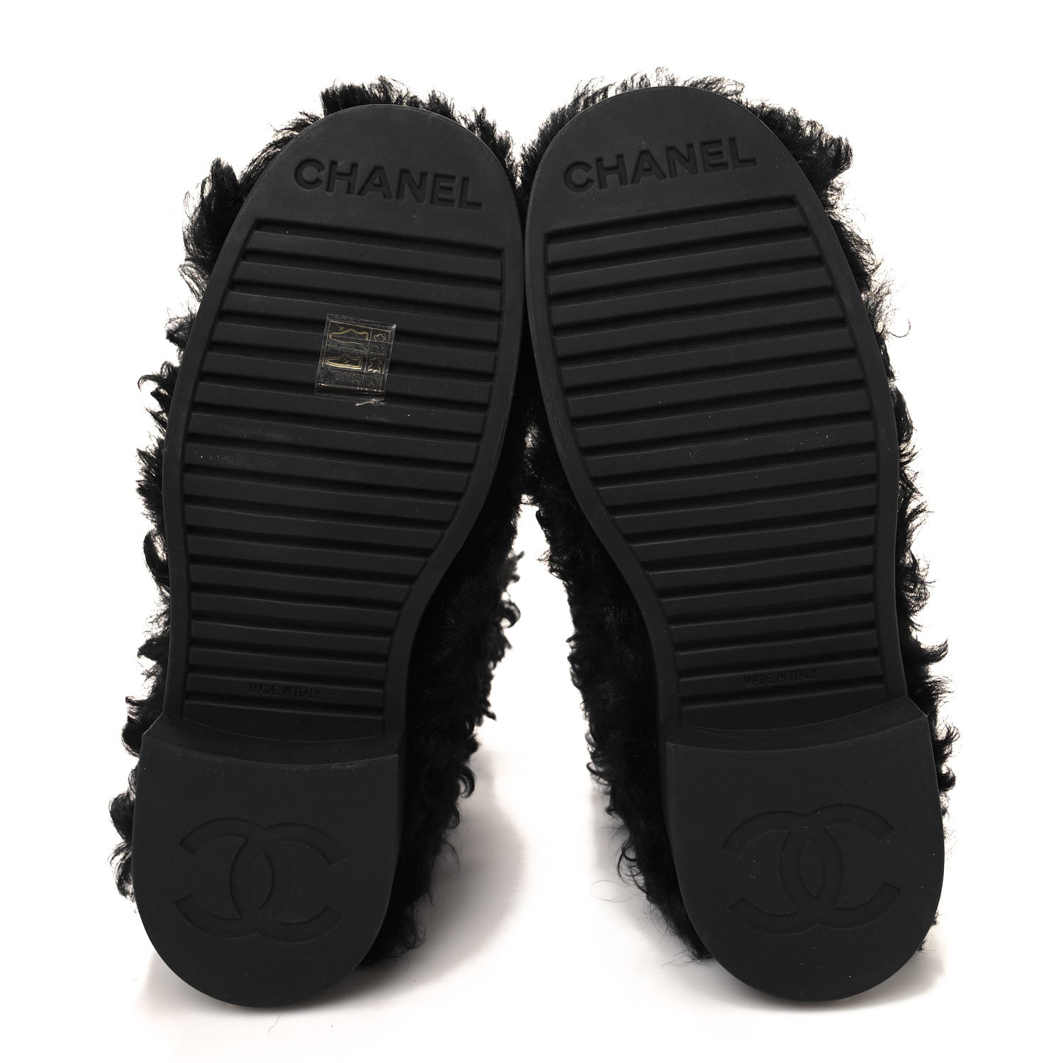 Chanel Shearling Sheepskin High Boots 39 Black 5 of 7