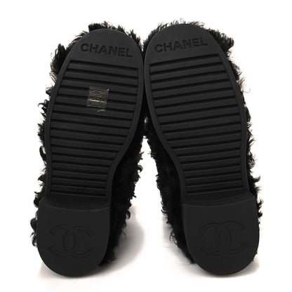 Chanel Shearling Sheepskin High Boots 39 Black 5 of 7