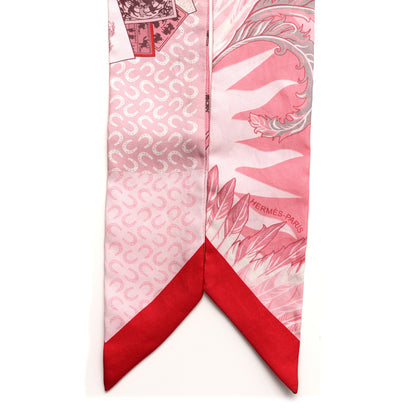 Hermes Silk Cheval Phoenix Twilly Grenadine Rose Gris 2 of 5
