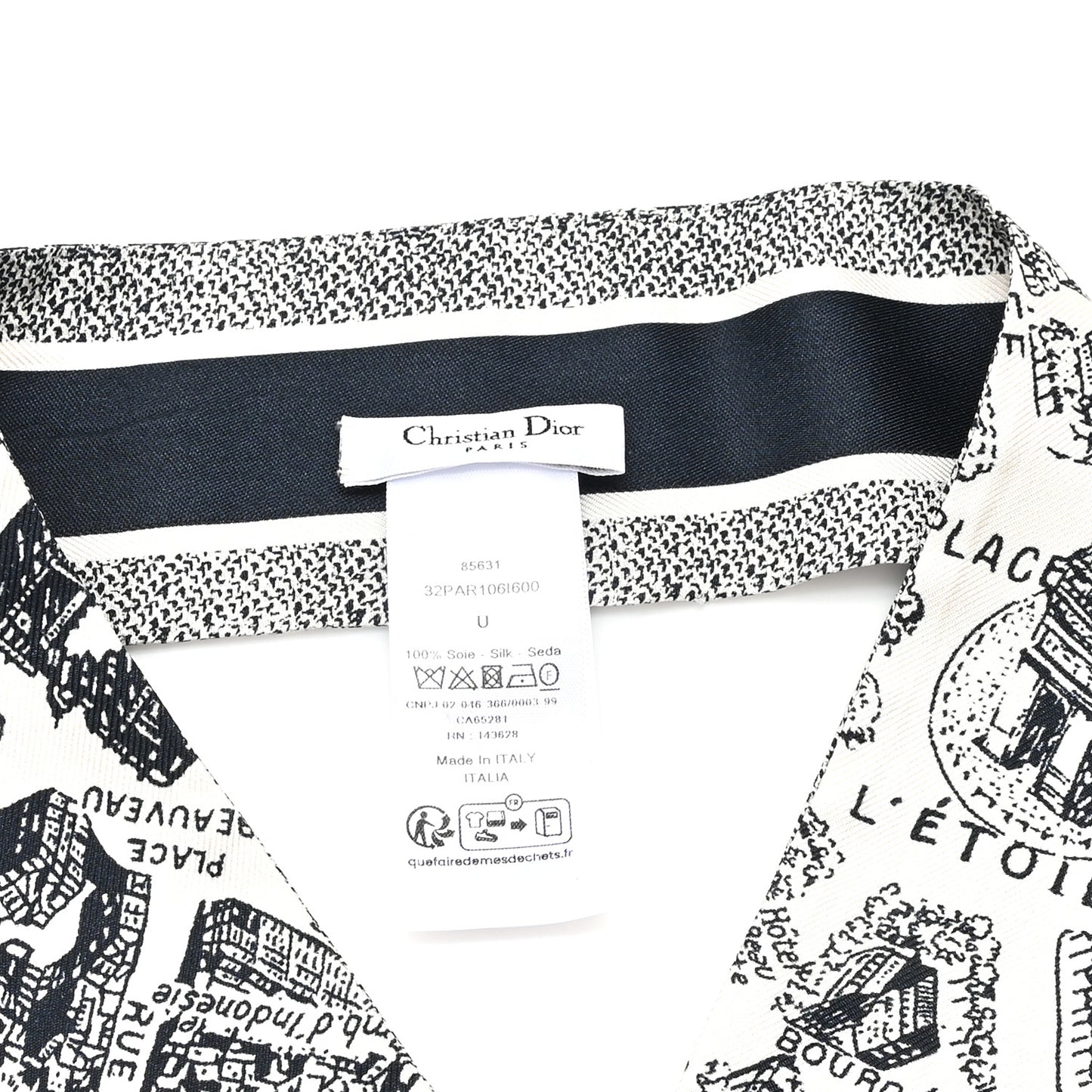 Silk Plan De Paris Mitzah Scarf Beige Black