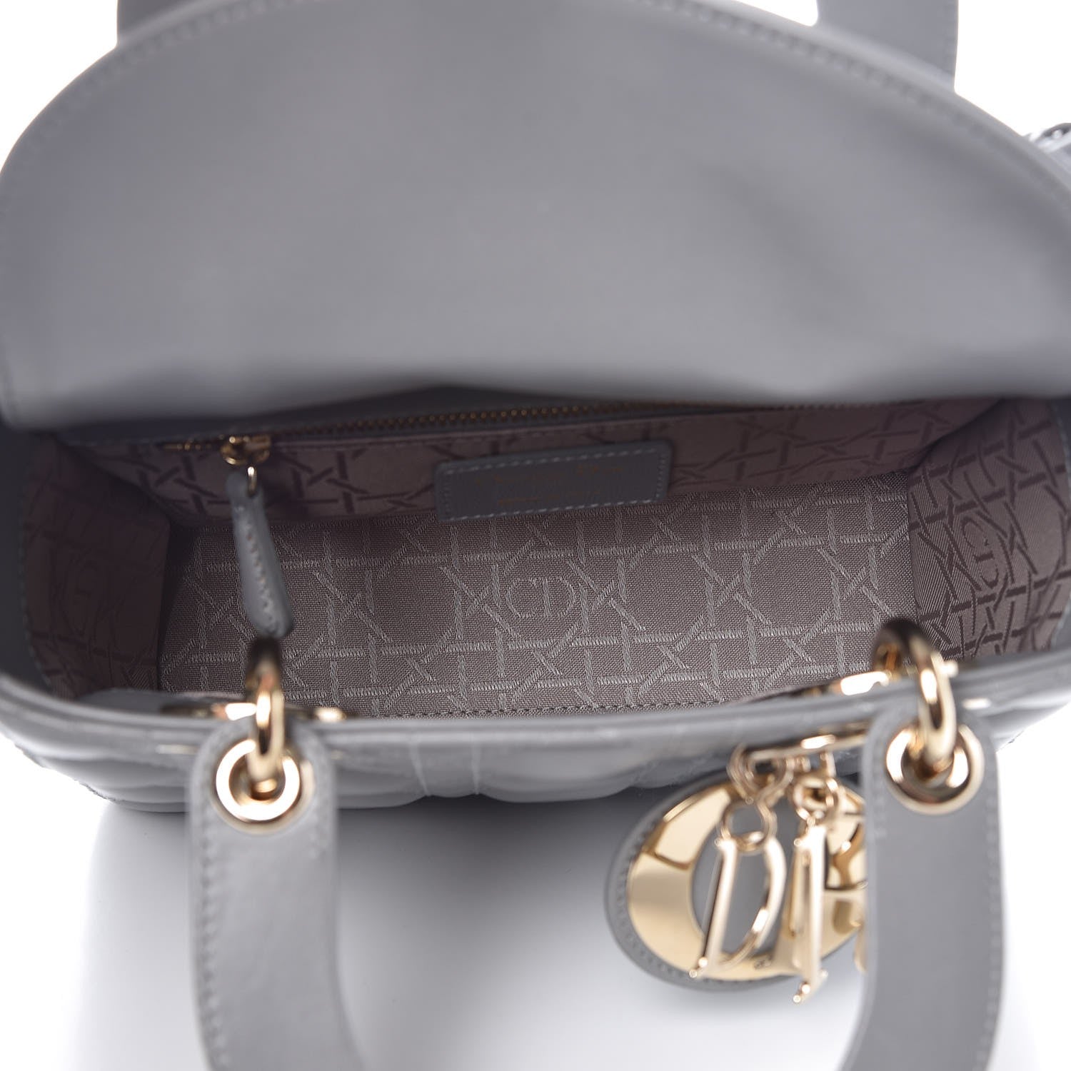 Christian Dior Lambskin Cannage Small My Lady Dior Gris 5 of 9