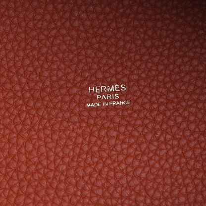Hermes Taurillon Clemence Swift Picotin 18 PM Cuivre Jaune D'or 6 of 15