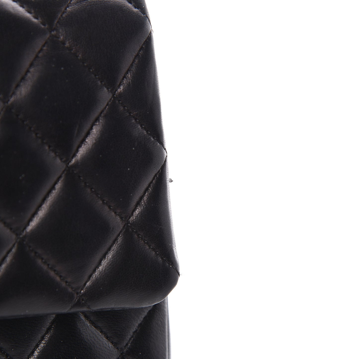 Lambskin Quilted Medium Double Flap Black