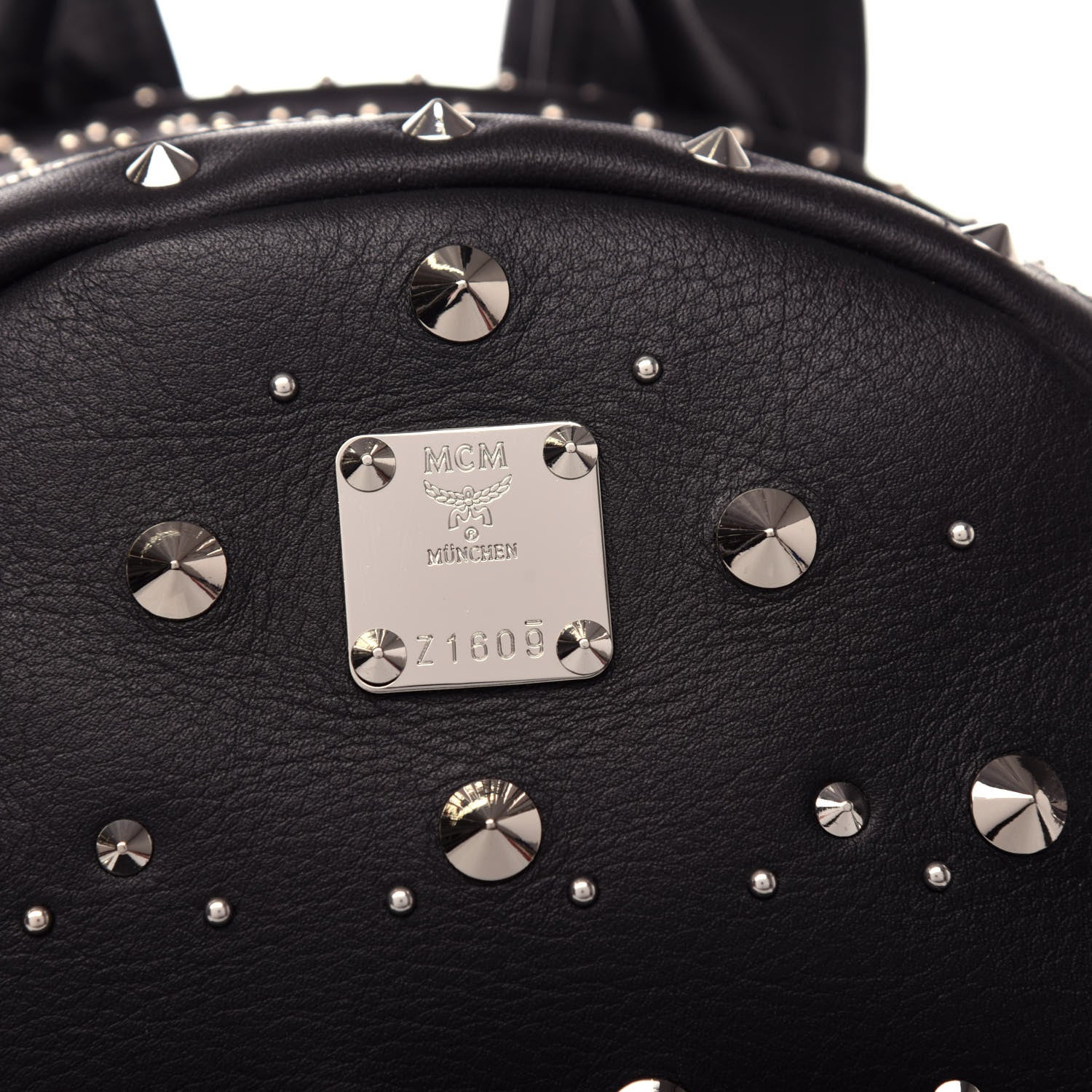 MCM Calfskin Studded Small Stark Backpack Black 9 of 9