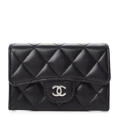 Chanel Lambskin Quilted Flap Card Holder Black 1 of 9