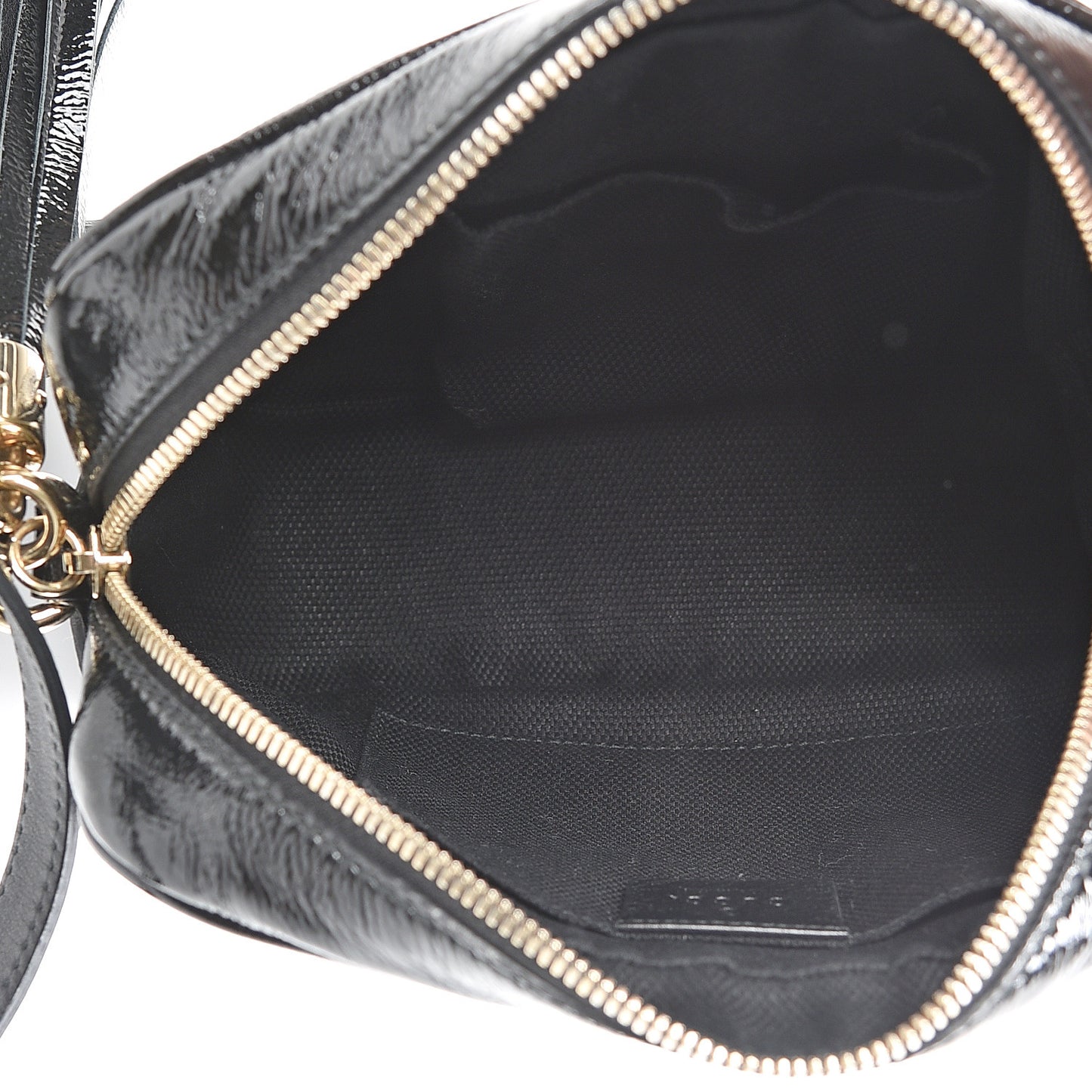 Soft Patent Small Soho Disco Bag Black