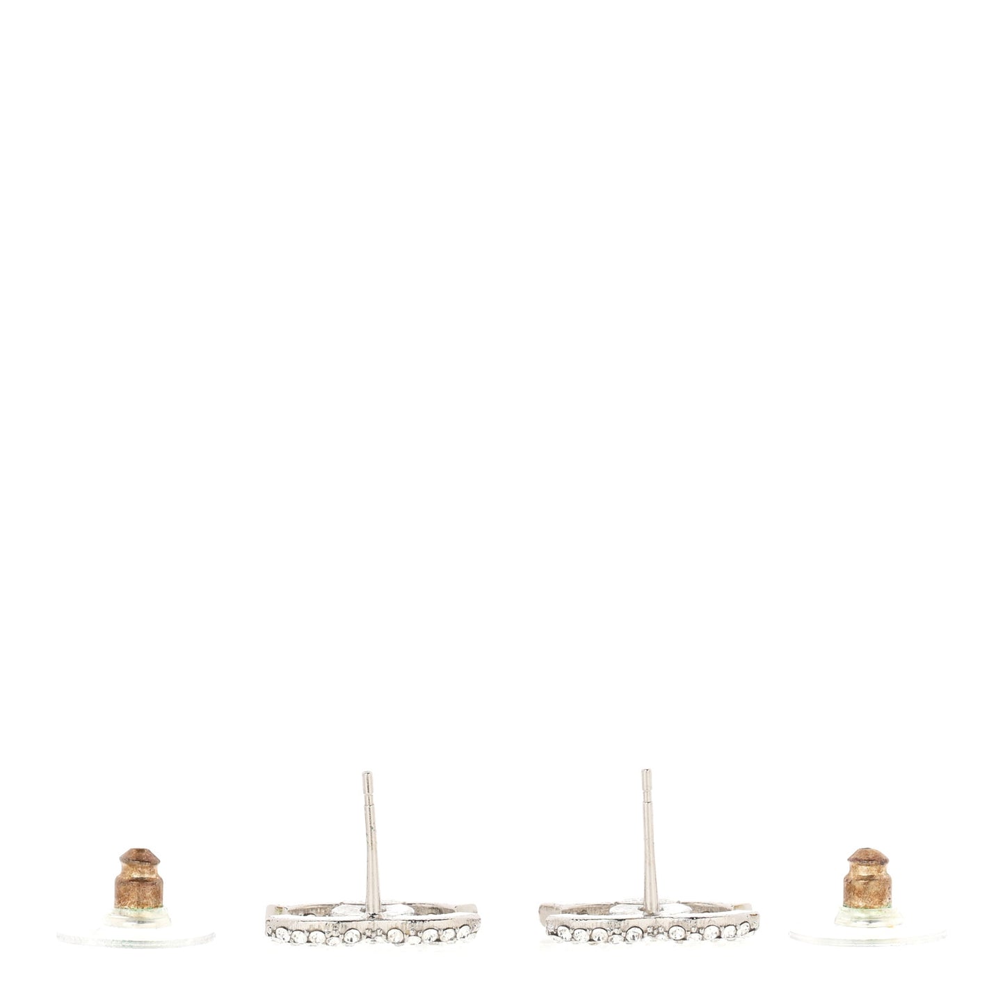 Crystal CC Earrings Silver