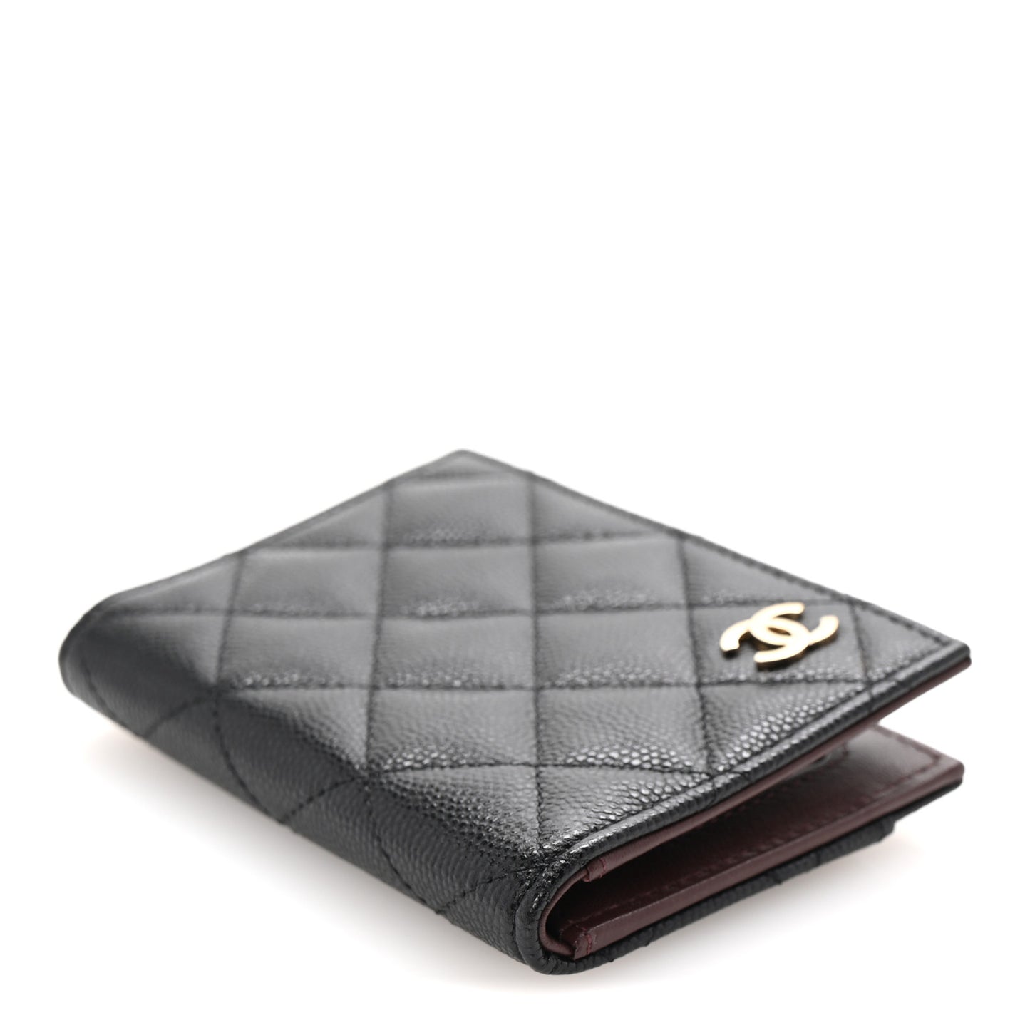 Caviar Quilted Card Holder Wallet Black