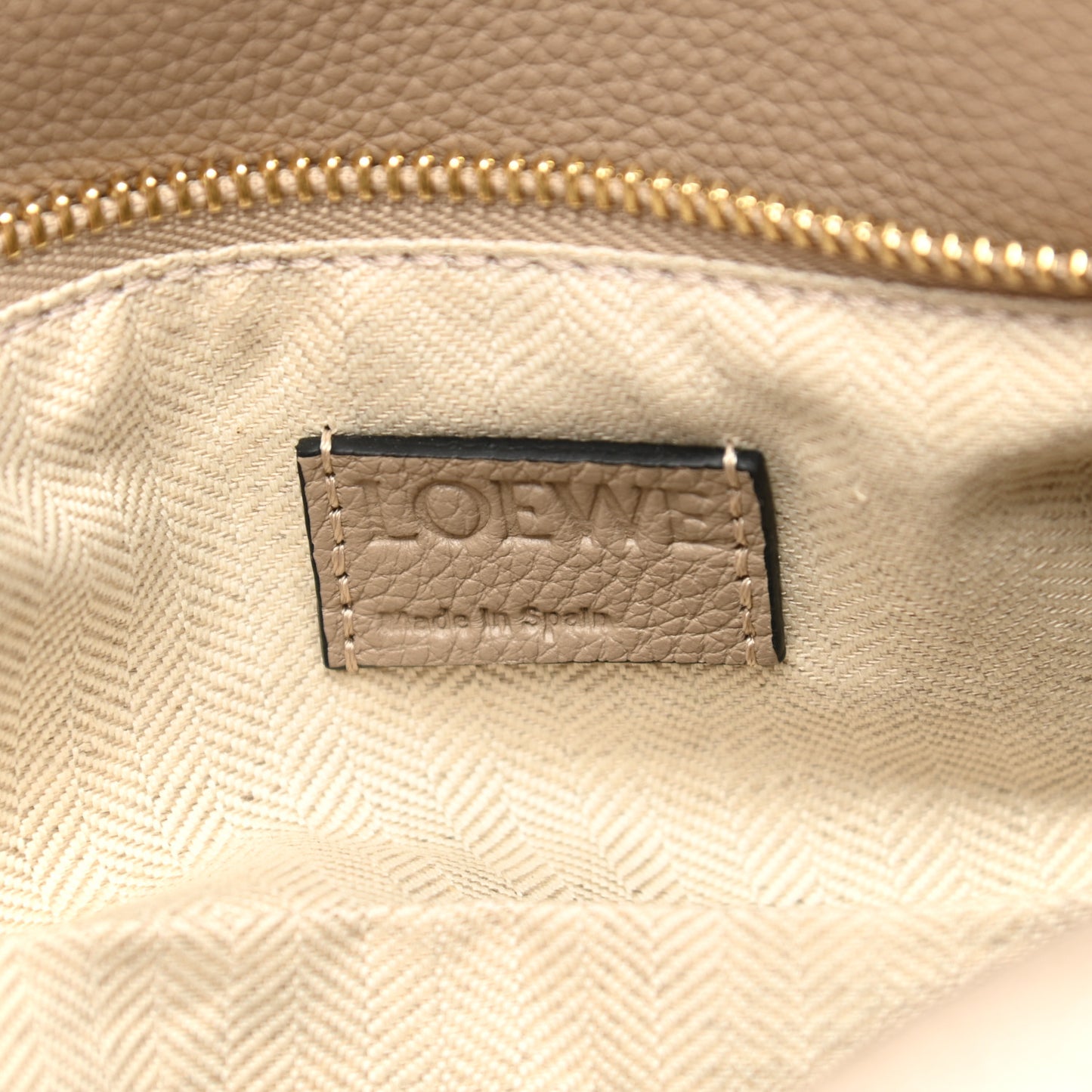 Grained Calfskin Small Puzzle Bag Sand