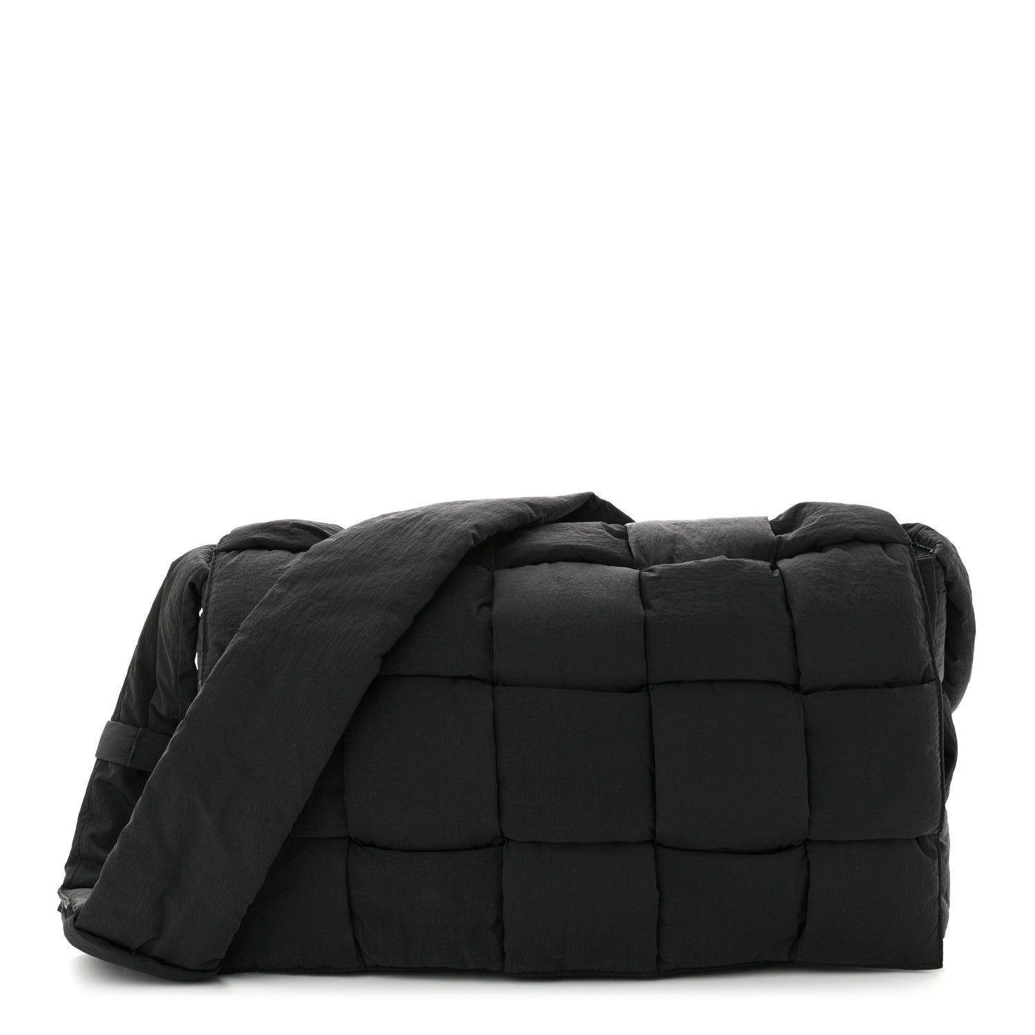 Bottega Veneta Nylon Intrecciato Padded Tech Maxi Cassette Bag Black 1 of 10