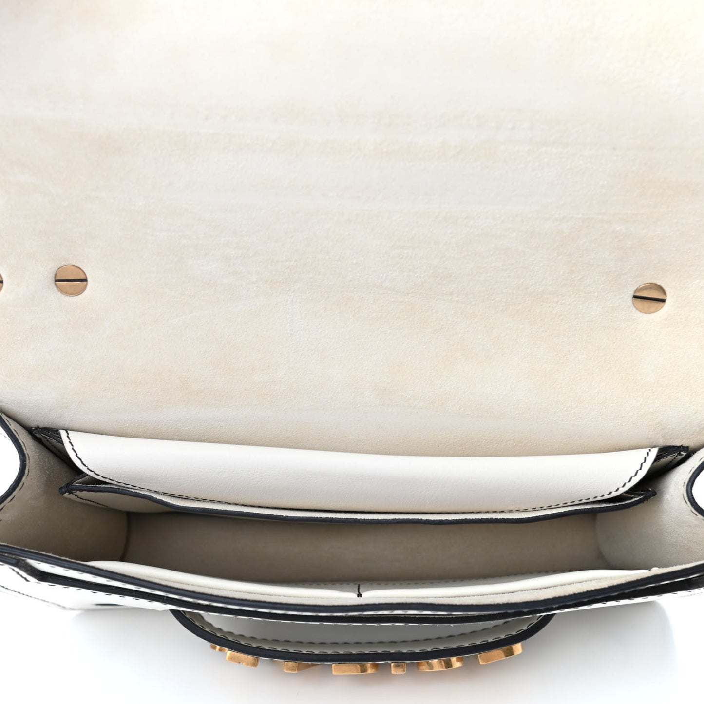 Calfskin J'Adior Chain Flap Bag Off White