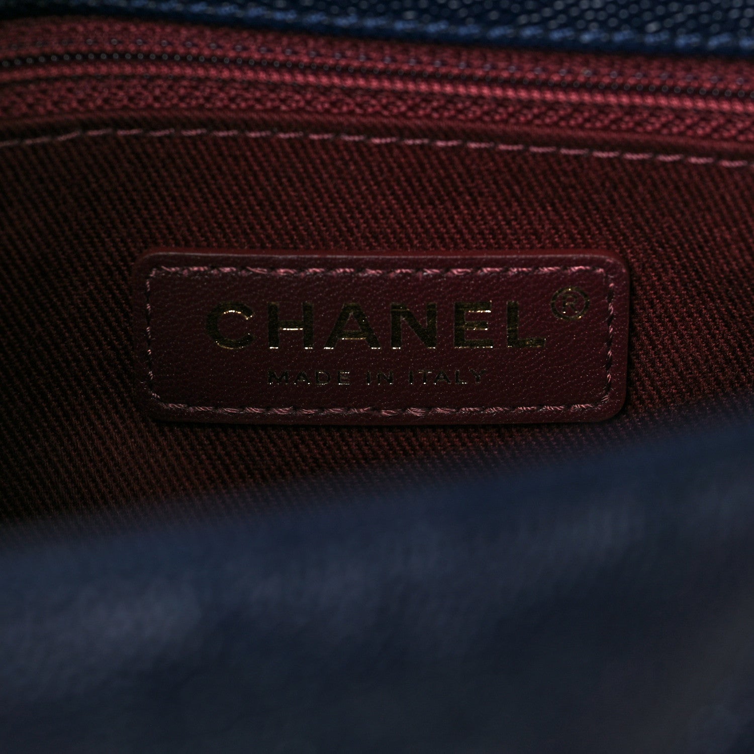 Chanel Caviar Chevron Quilted Small Coco Handle Flap Navy 5 of 8
