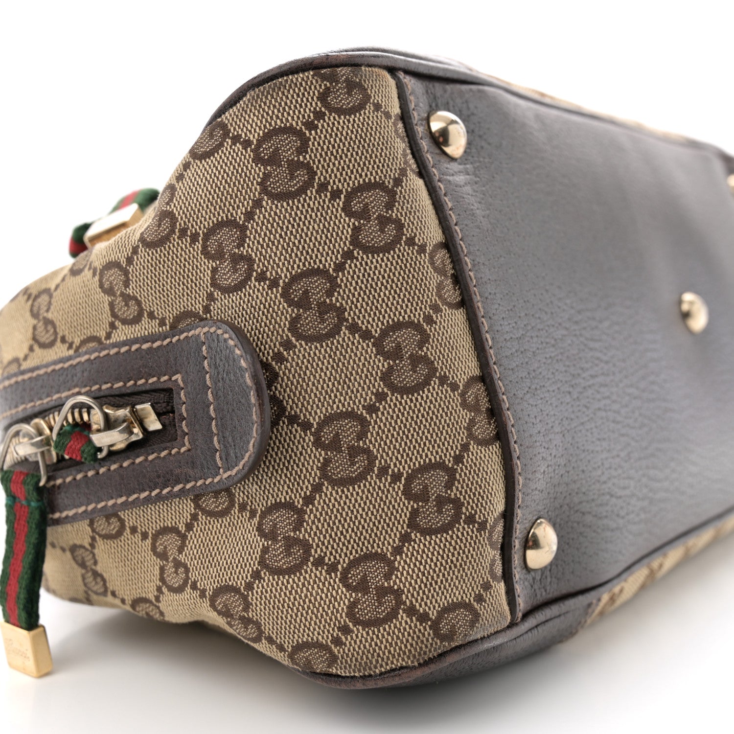 Gucci Monogram Small Princy Satchel Dark Brown 9 of 11