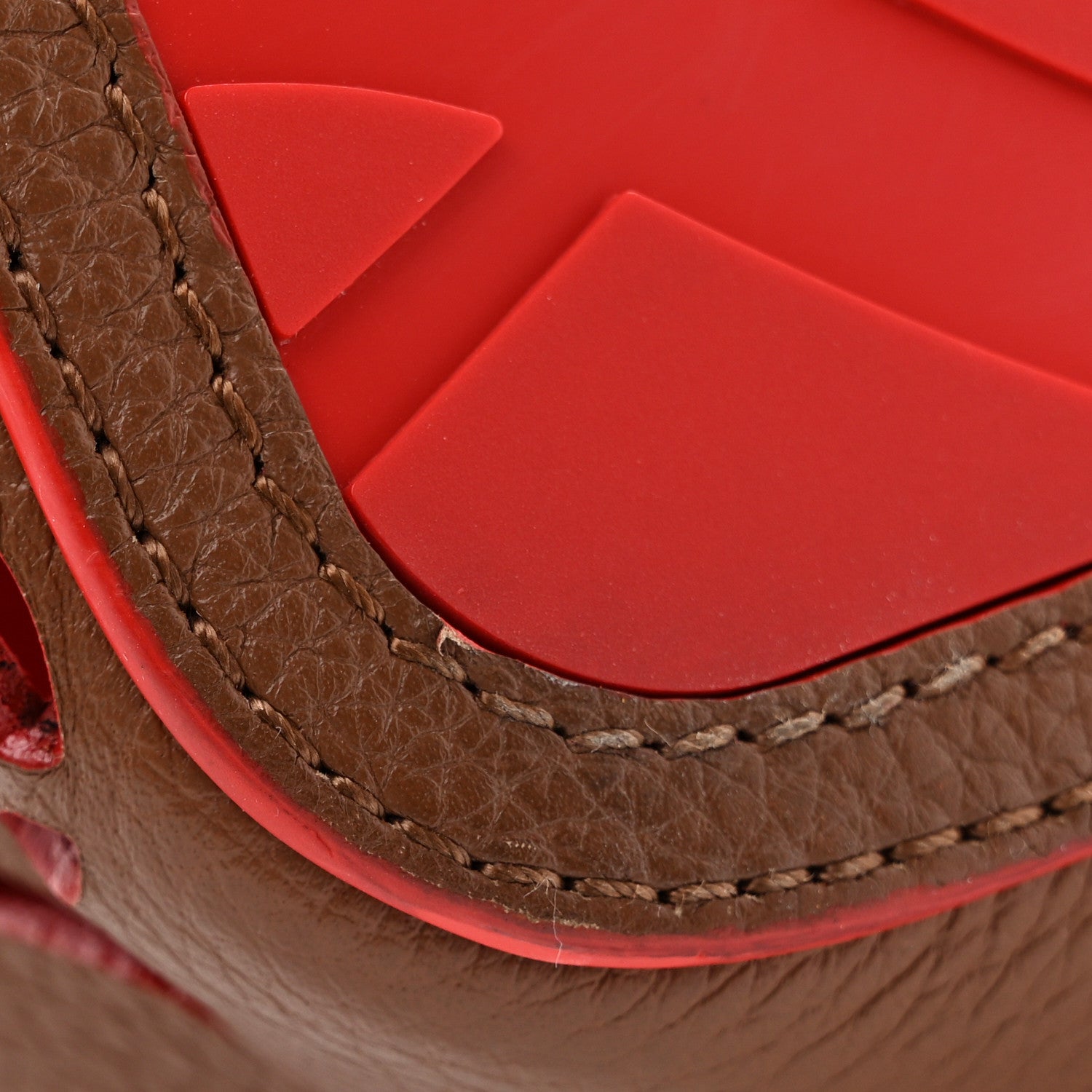 Christian Louboutin Calfskin Loubinthesky Small Perforated Cabarock Spikes Tote Biscotto 13 of 14