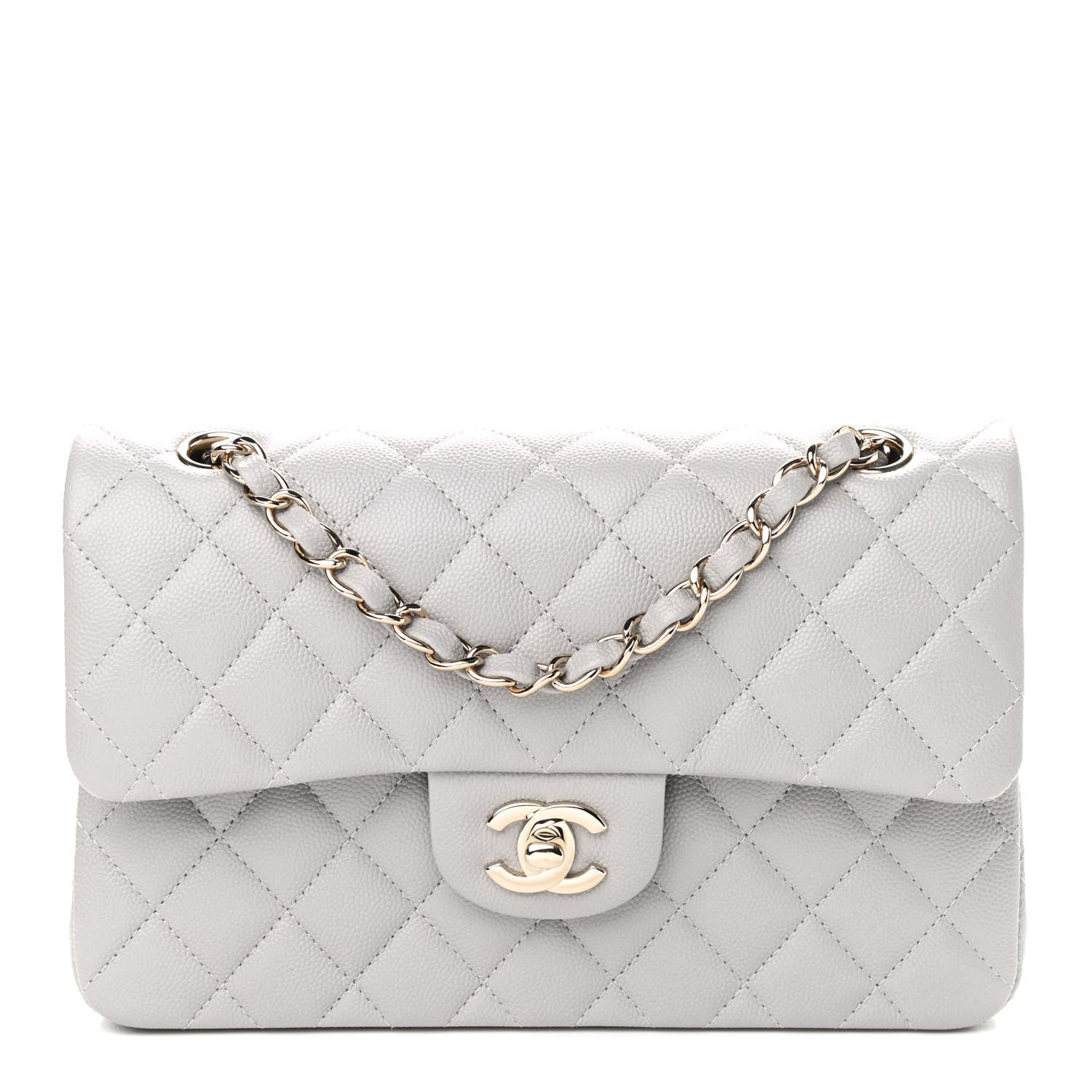 Chanel Caviar Quilted Small Double Flap Grey 1 of 9
