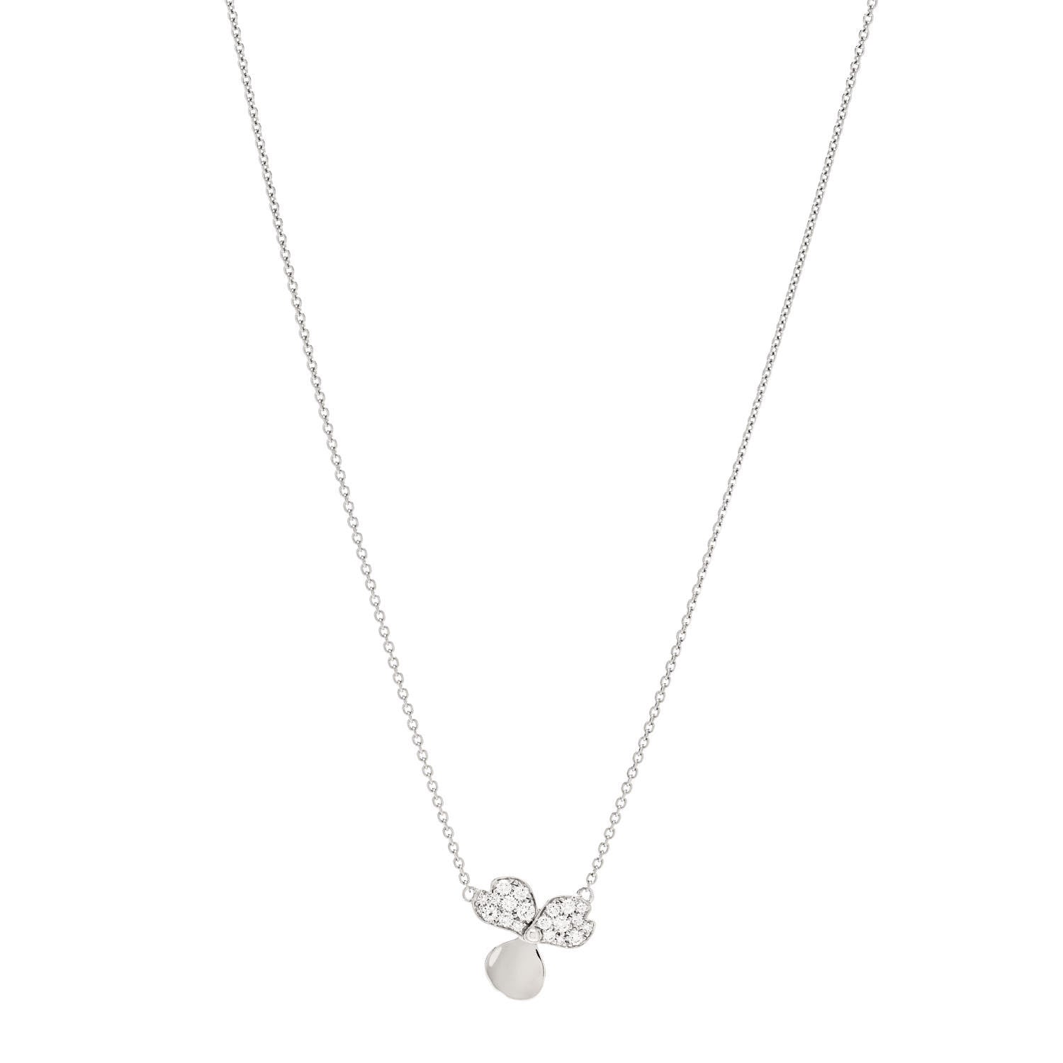 Tiffany Platinum Diamond .17ctw Small Paper Flowers Pendant Necklace 1 of 5