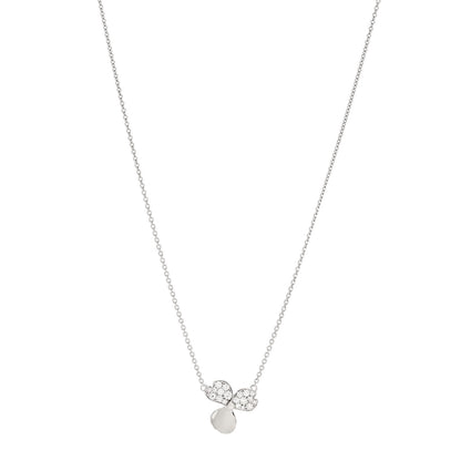 Tiffany Platinum Diamond .17ctw Small Paper Flowers Pendant Necklace 1 of 5