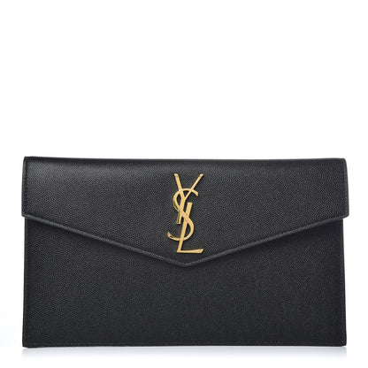 Saint Laurent Grain De Poudre Uptown Pouch Black 1 of 8