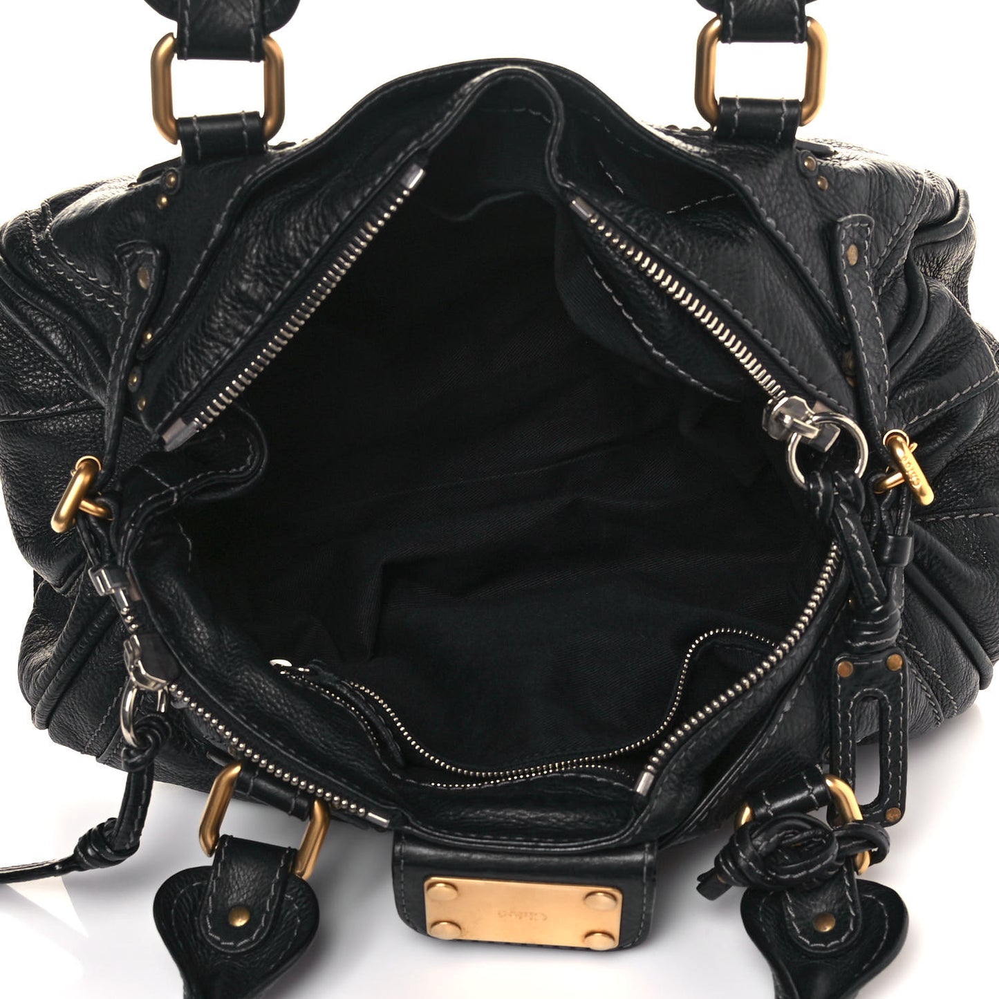 Calfskin Paddington Satchel Black