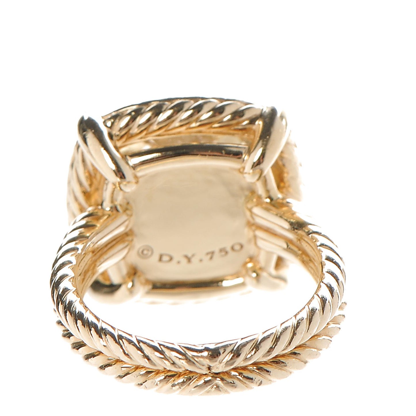 18K Yellow Gold Diamond Champagne Citrine 14mm Chatelaine Pave Bezel Ring 6 52