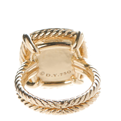 David Yurman 18K Yellow Gold Diamond Champagne Citrine 14mm Chatelaine Pave Bezel Ring 6 52 4 of 5
