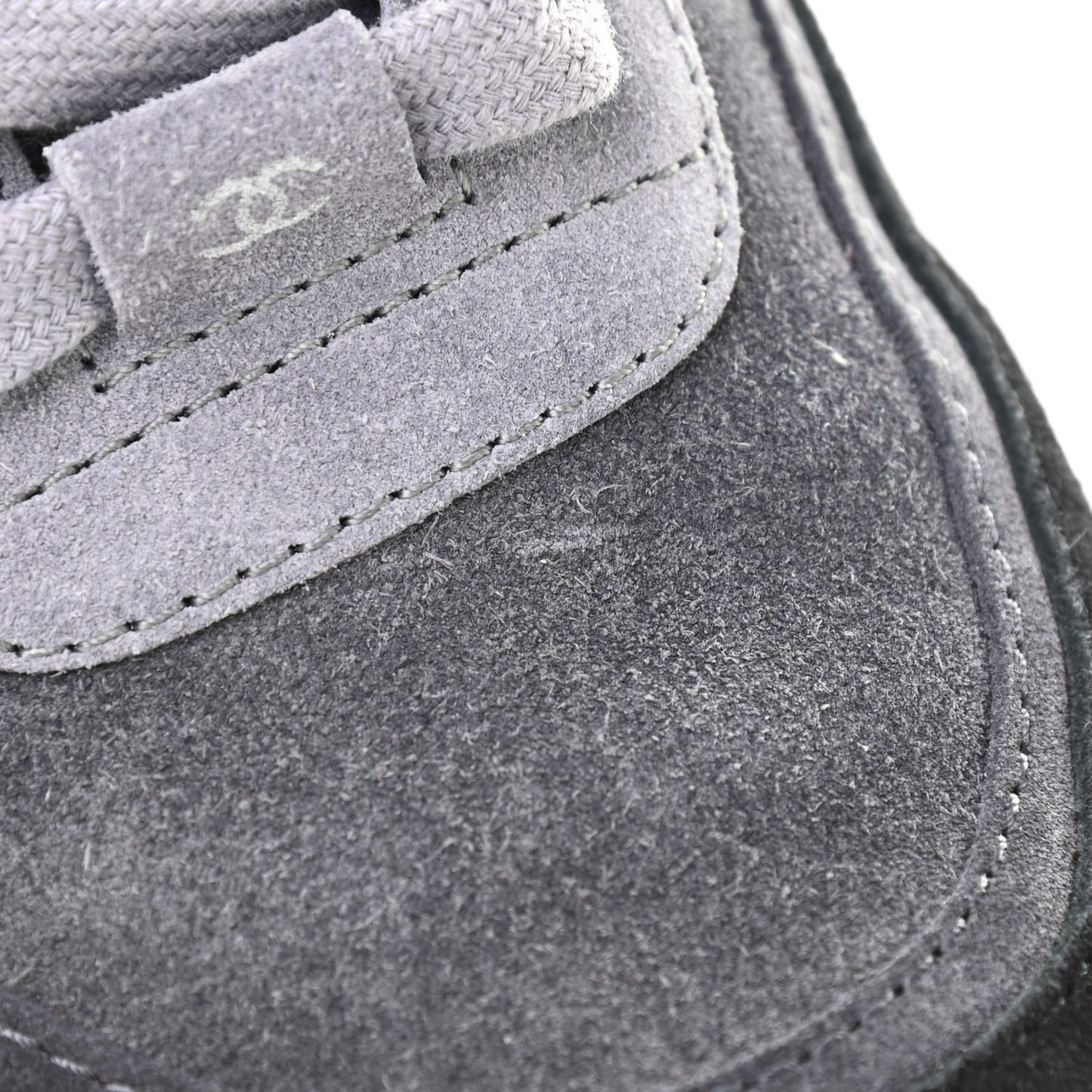 Suede Calfskin CC Sneakers 35.5 Black