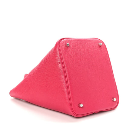Hermes Taurillon Clemence Swift Eclat Picotin Lock 22 MM Rose Mexico Rouge De Coeur 4 of 11