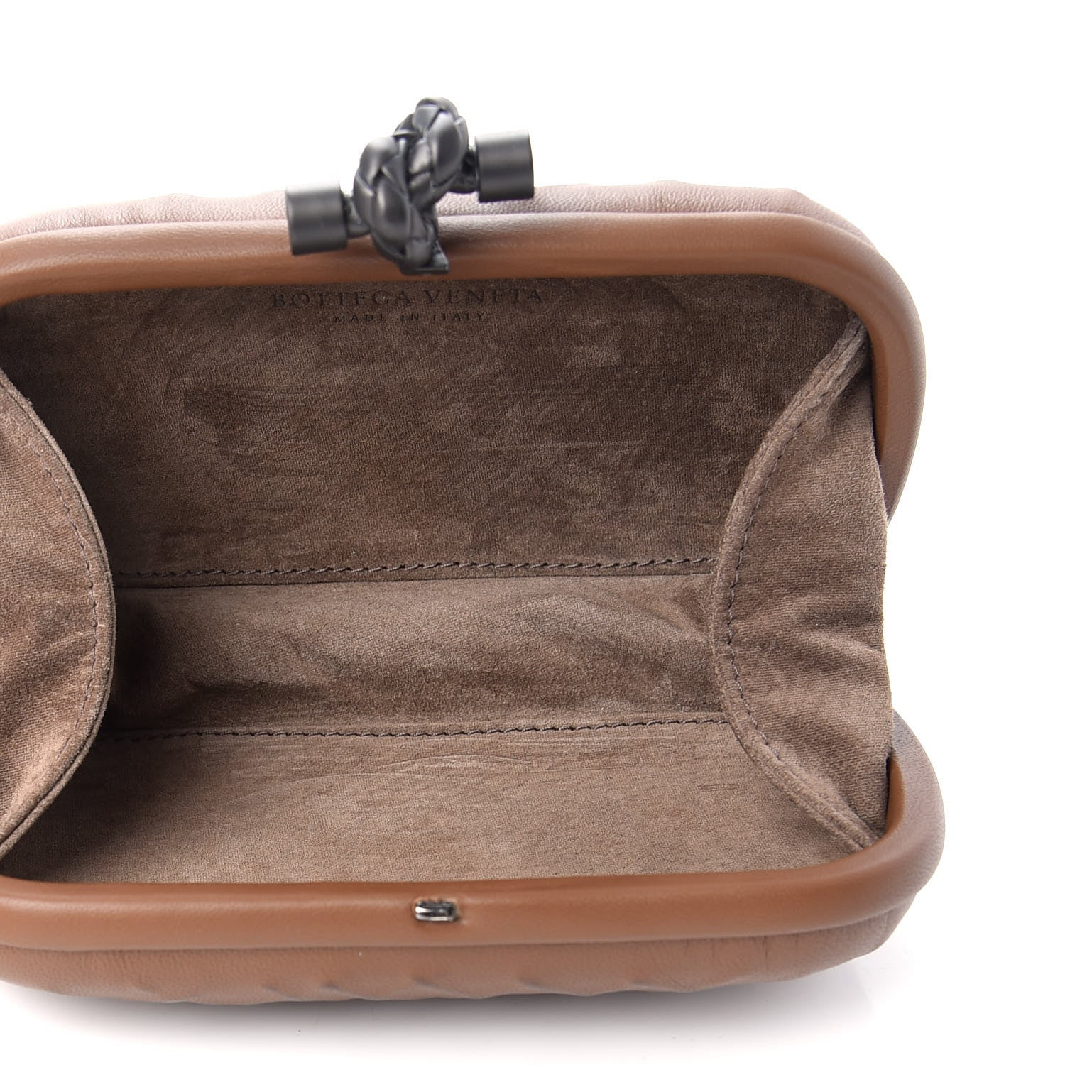 Bottega Veneta Nappa Embossed Knot Clutch Light Brown 5 of 7