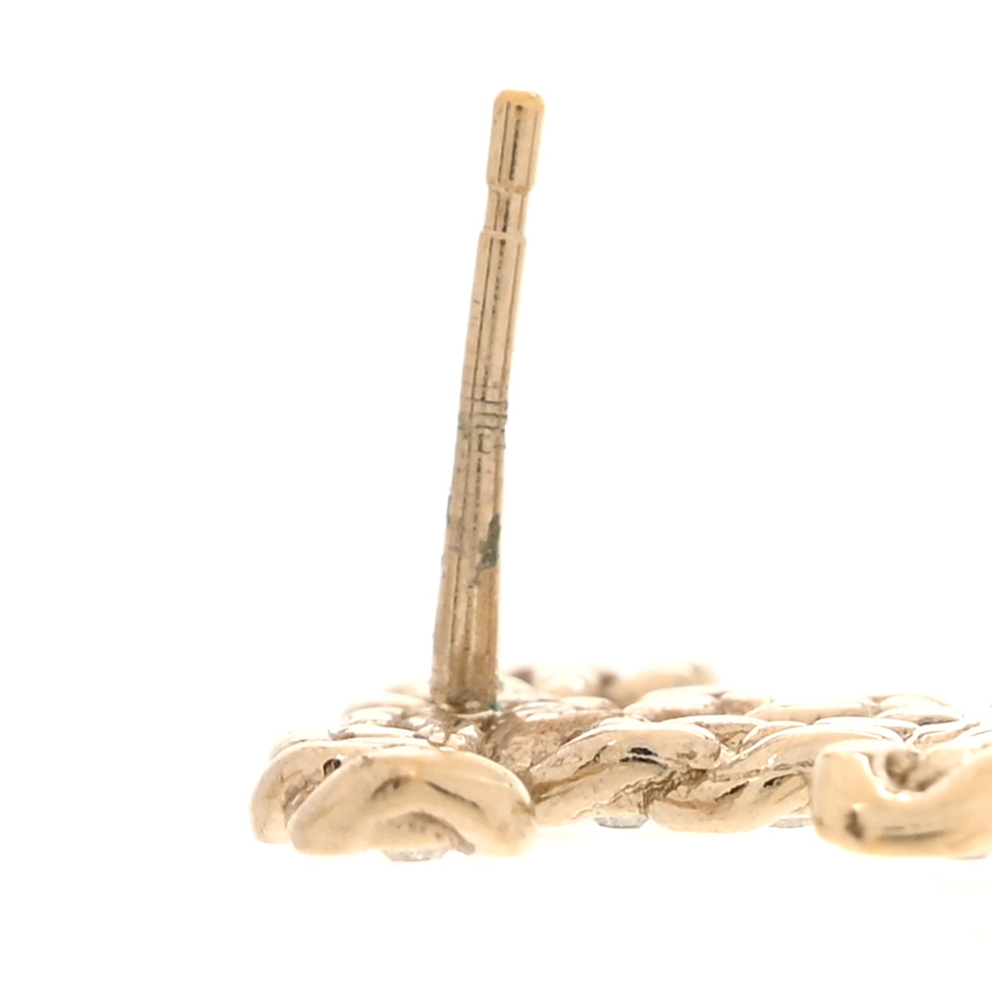 Crystal CC Pearl Drop Earrings Light Gold