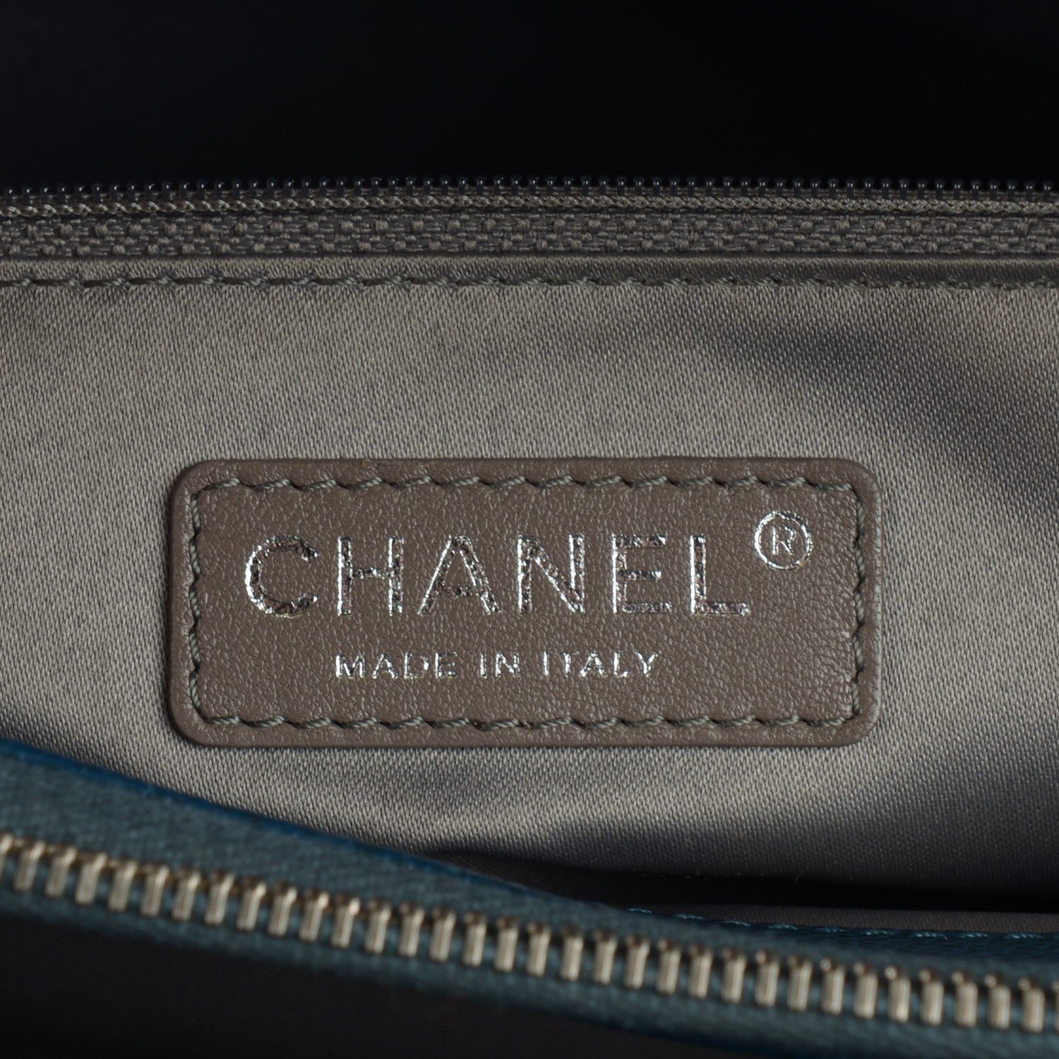 Chanel Caviar Quilted Grand Shopping Tote GST Dark Blue 6 of 7